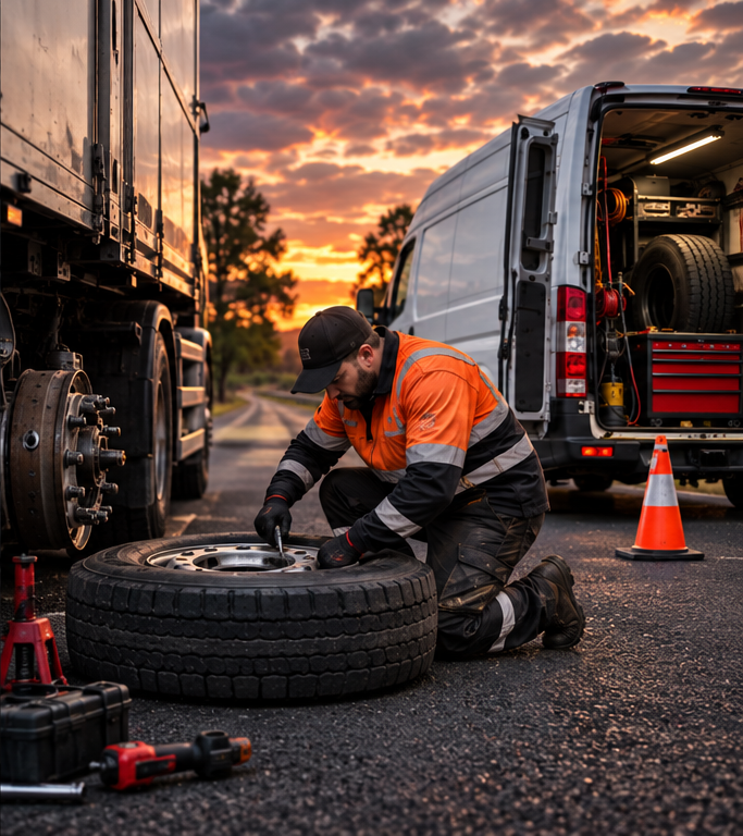 TRUCK TYRE PUNCTURE